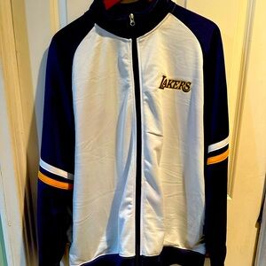 Los Angeles Lakers white/purple track jacket Men’s size Large